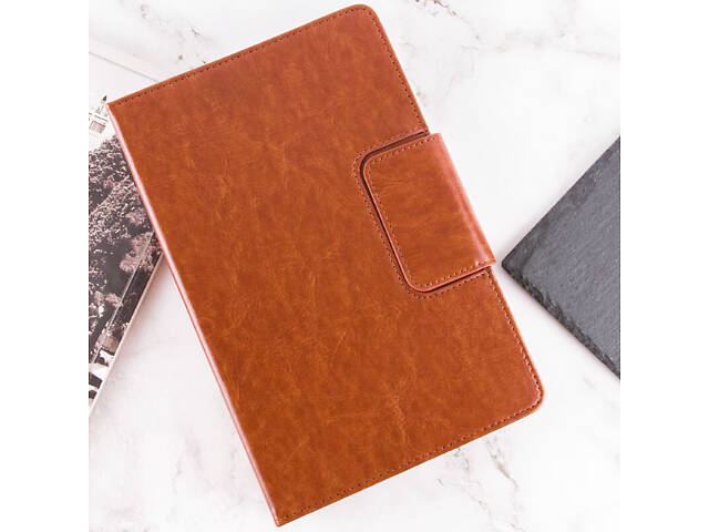 Универсальный кожаный чехол-книжка для планшета 9-10' Коричневый - Фото 8