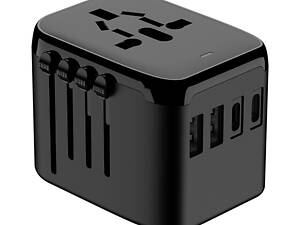 Універсальний мережевий адаптер для заряджання з 4 портами — 2x USB-A та 2x USB-C, Travel Adapter для подорожей і дому, компактний