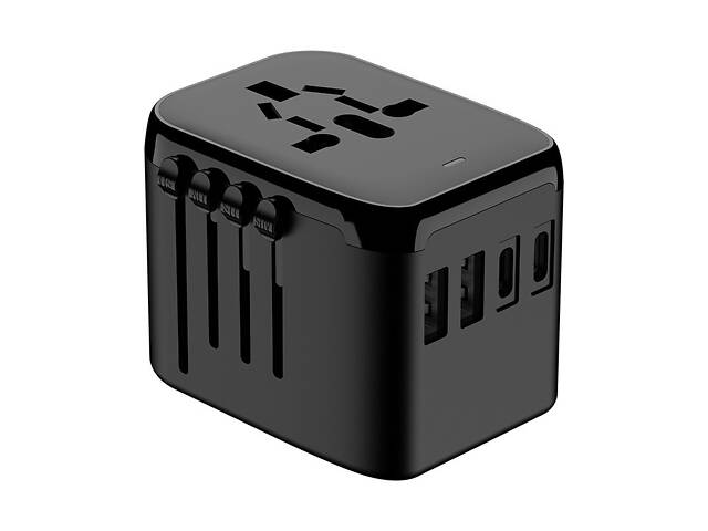 Универсальный сетевой адаптер для зарядки с 4 портами — 2x USB-A и 2x USB-C, Travel Adapter для путешествий и дома, комп - Фото 1