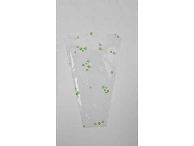 Конусні пакети для квітів з візерунком h30/6низ/20верх білий (100 шт) 154 (5) (100 шт) - Фото 1