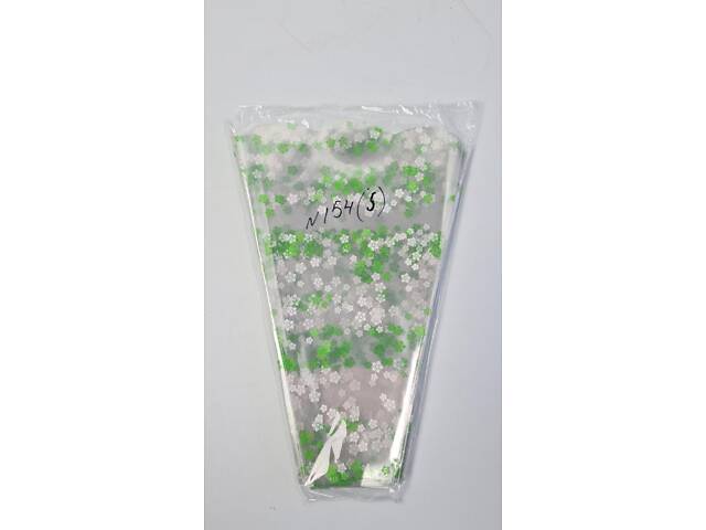 Конусні пакети для квітів з візерунком h30/6низ/20верх білий (100 шт) 154 (5) (100 шт) - Фото 3