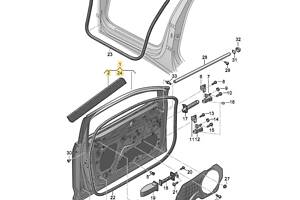 Уплотнитель двери передней внутренний слева и справа Audi E-tron 4KE831721A