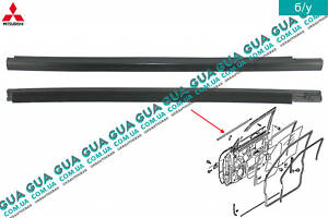 Уплотнитель внешний стекла передней левой двери MN117037 Mitsubishi / МИТСУБИСИ PAJERO IV 2006- / ПАДЖЕРО 4 06-