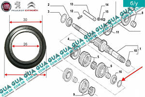 Упорное кольцо первичного вала КПП 9628528388 Citroen / СИТРОЭН JUMPY 1995-2004 / ДЖАМПИ 1, Citroen / СИТРОЭН JUMPY II 2