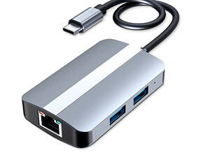 USB 3.0 Type-C - RJ45 Ethernet LAN адаптер і хаб 2x USB 2.0 3.0 SD TF