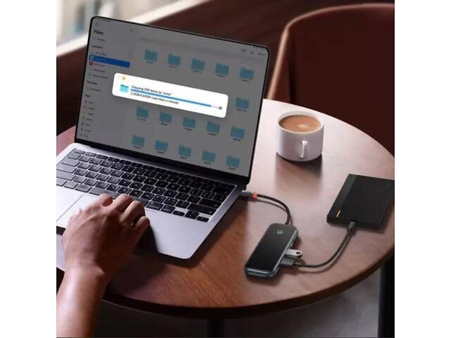 USB-хаб Baseus AcmeJoy 5-Port Type-C HUB Adapter (Type-C to USB3.0*2+USB2.0*1+Type-C PD&Data *1+RJ45*1) yL. - Фото 5