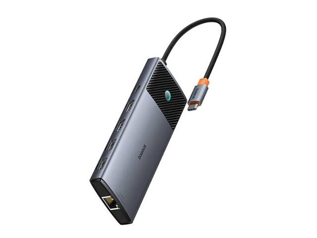 USB-хаб Baseus Metal Gleam Series II 10-in-1 USB HUB Cosmic Black(USB-C to yL. - Фото 3