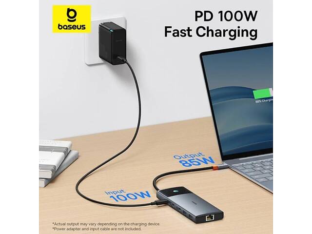 USB-хаб Baseus Metal Gleam Series II 10-in-1 USB HUB Cosmic Black(USB-C to yL. - Фото 8