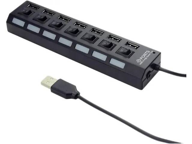 USB хаб Combi концентратор на 7 портів з підсвічуванням - Фото 1