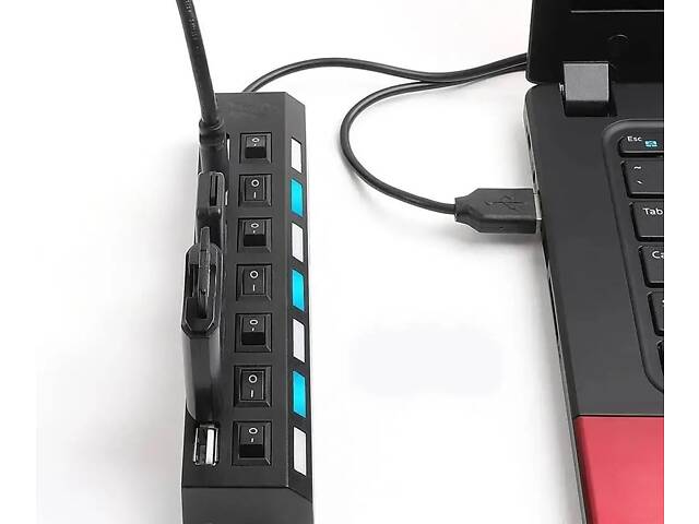 USB хаб Combi концентратор на 7 портів з підсвічуванням - Фото 4