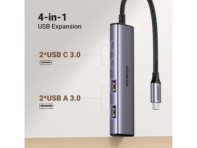 USB-хаб UGREEN 4-Port USB-C Hub yL. - Фото 3
