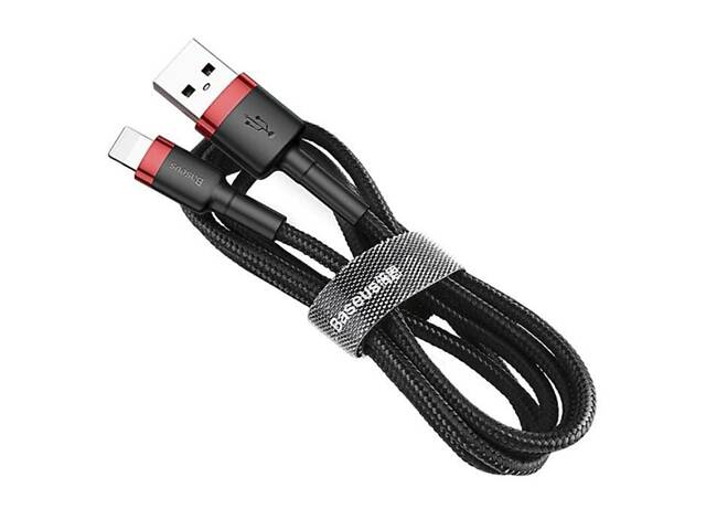 USB кабель Baseus Cafule Cable USB Lightning 2.4 A / 1m - Black/Red - Фото 1