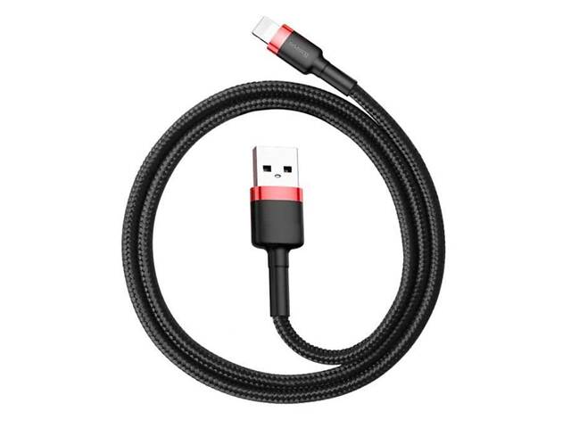 USB кабель Baseus Cafule Cable USB Lightning 2.4 A / 1m - Black/Red - Фото 2