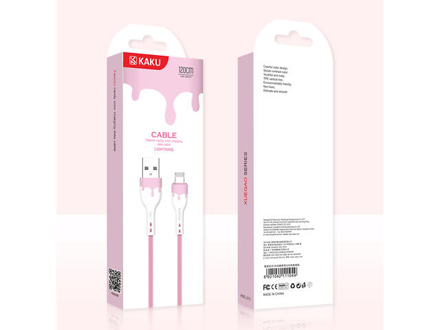 USB кабель Kaku KSC-271 USB - Lightning 1,2m - Pink - Фото 3