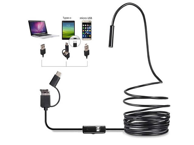 USB камера жорсткий ендоскоп Primo 7 mm / 3.5m Type-C / MicroUSB для телефону Android - Фото 2