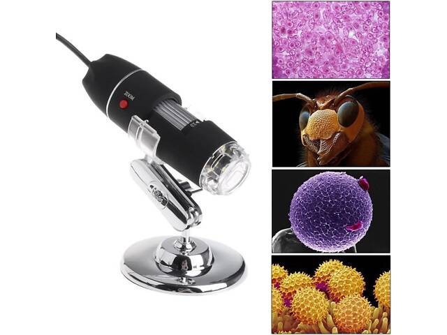 USB микроскоп электронный цифровой с увеличением 1600 x Ootdty DM-1600, подсветка 8 LED - Фото 4