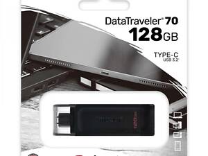 USB-накопитель Kingston DT 70 Type-C 128Gb USB Flash Drive 3.2 128 Гб Black