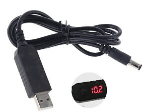 USB перетворювач напруги DC від 4.8 до 12.8 вольт з екраном для швидких зарядок стандарту QC 3.0
