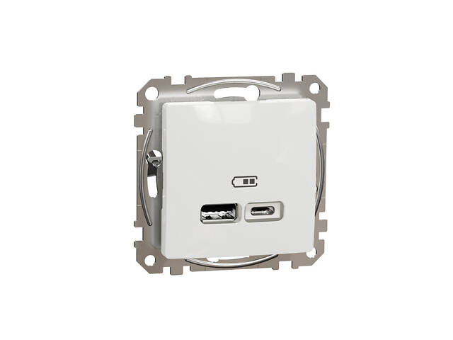 USB розетка тип A+C 24А белая [SDD111402] ABS-PC Sedna Design&Element Шнейдер Электрик - Фото 1