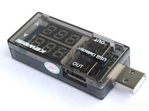 USB тестер Keweisi KWS-V21 напряжения (3-8V) и тока (0-3A), Black