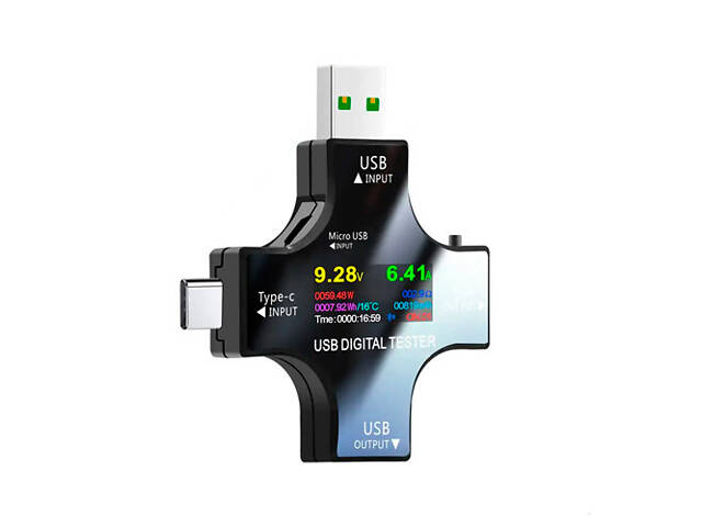 USB тестер струму напруги ємності, з Bluetooth, Type-C MicroUSB, Atorch J-7C - Фото 2