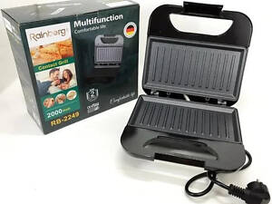 УЦЕНКА! Гриль прижимной Rainberg RB-2249, гриль для шаурмы и стейков 1800 Вт (Трещина на корпусе 3083)