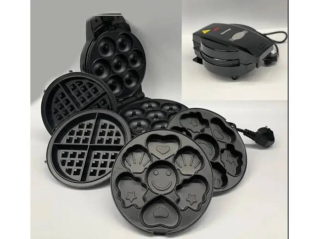 ОЧЕНКА! Вафельниця апарат для пончиків Rainberg RB-2275 3в1 1800 Вт (Немає однієї насадки 2574) - Фото 5