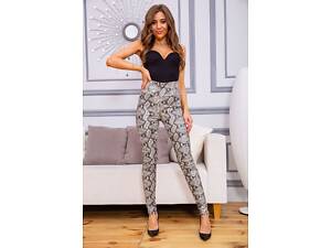 Утягивающие лосины, в змеиный принт серого цвета, 172R9010