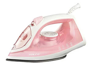 Праска парова ручна для одягу 1800 Вт з металокерамічною підошвою Рожева Sokany SK-11044