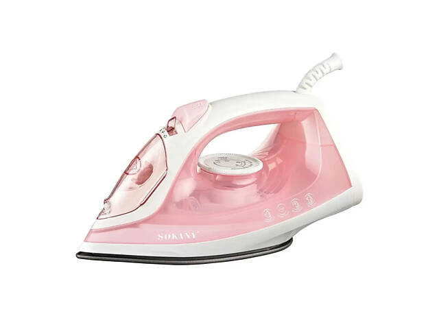 Праска парова ручна для одягу 1800 Вт з металокерамічною підошвою Рожева Sokany SK-11044 - Фото 1