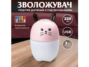 Зволожувач повітря MengChong H2O Humidifier міні зволожувач повітря Рожевий