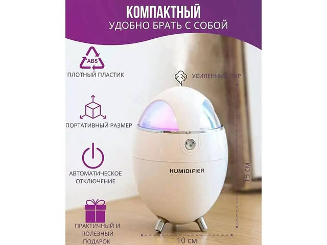 Увлажнитель воздуха 133-Y18 с подсветкой Белый - Фото 9