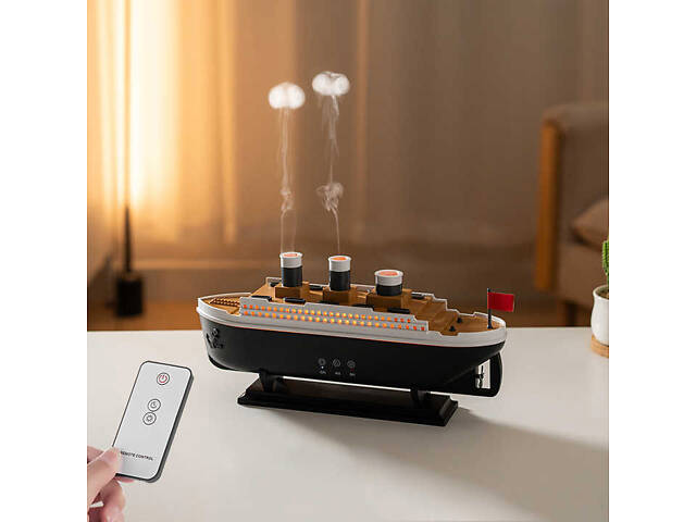 Увлажнитель воздуха с RGB подсветкой и пультом в виде корабля - Фото 1