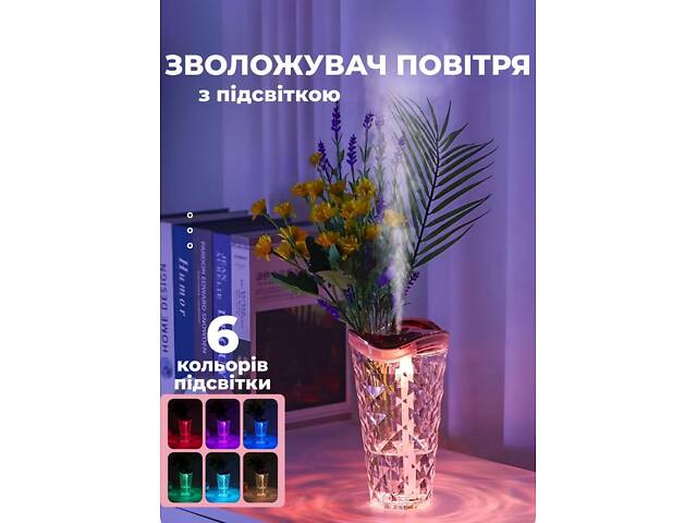 Зволожувач повітря у формі вази з RGB-підсвіткою 800 мл - Фото 5