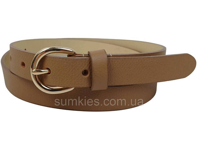 Вузький жіночий шкіряний ремінь Bellantare світло-коричневий - Фото 1