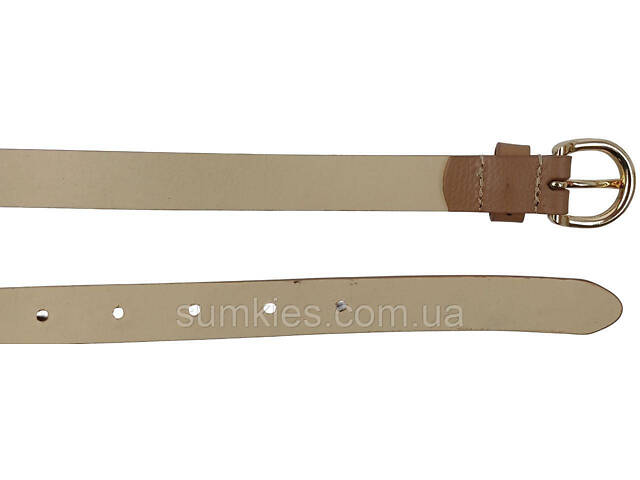 Вузький жіночий шкіряний ремінь Bellantare світло-коричневий - Фото 5