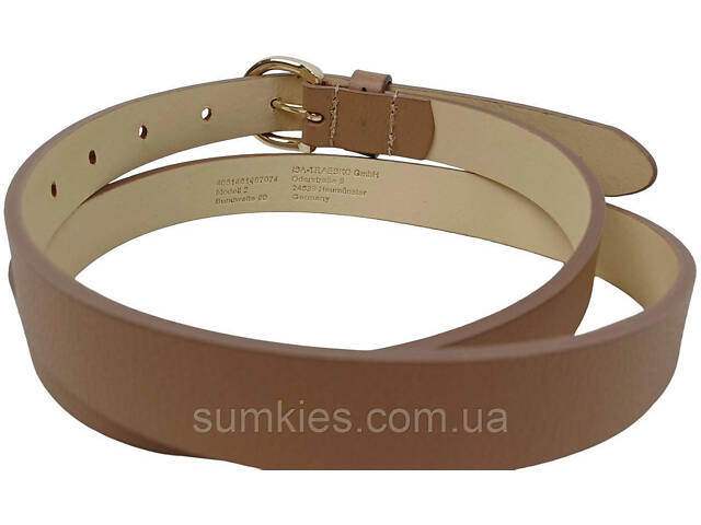 Вузький жіночий шкіряний ремінь Bellantare світло-коричневий - Фото 6