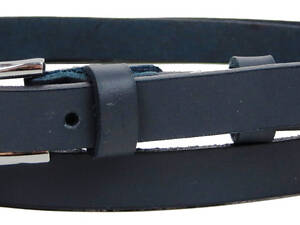 Узкий женский кожаный ремень Skipper 1,5 см темно-синий