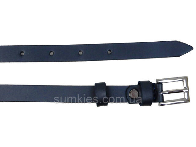 Вузький жіночий шкіряний ремінь Skipper 1,5 см темно-синій - Фото 3