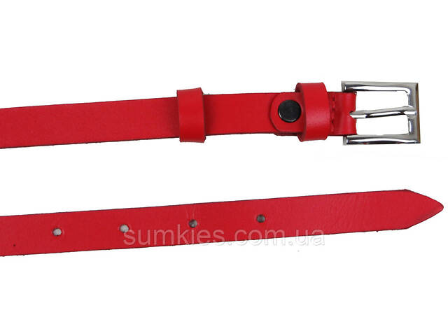 Вузький жіночий шкіряний ремінь Skipper, Україна червоний 1,5 см - Фото 4