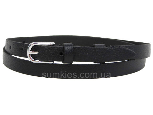 Вузький шкіряний жіночий ремінь Skipper, Україна чорний - Фото 1