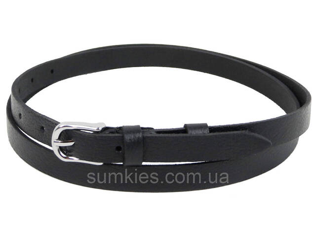 Вузький шкіряний жіночий ремінь Skipper, Україна чорний - Фото 2