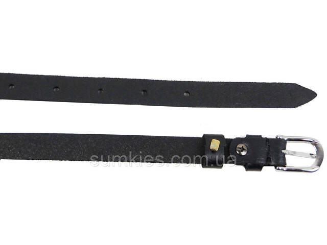 Вузький шкіряний жіночий ремінь Skipper, Україна чорний - Фото 4