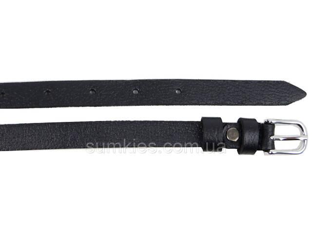 Вузький шкіряний жіночий ремінь Skipper, Україна чорний - Фото 5