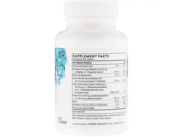 В-Комплекс №12 Thorne Research B-Complex №12 60 капсул (THR11203) - Фото 2