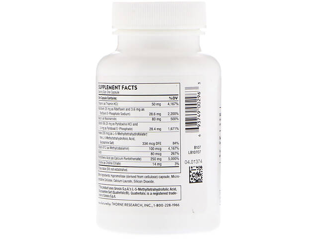 В-Комплекс від стресу Thorne Research Stress B-Complex 60 капсул (THR00296) - Фото 2