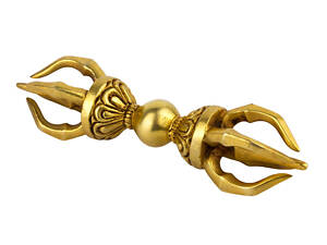 Ваджр HandiCraft Традиционный ритуальный символ буддизма Бронза Позолота Пять спиц 11 см (26374)