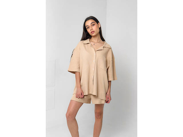 Вафельна піжама Perfect Female Бежевий S (184PJ-4ShS-bg) - Фото 5