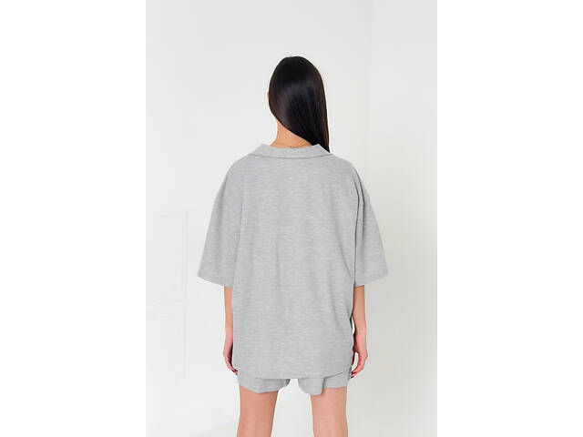 Вафельна піжама Perfect Female Сірий M (184PJ-4ShS-gr) - Фото 3