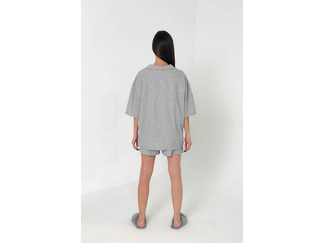 Вафельна піжама Perfect Female Сірий XS (184PJ-4ShS-gr) - Фото 5